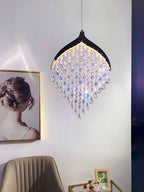 Purple Crystal Chandeliers: Minimalist Restaurant Bedroom Pendant Lamp