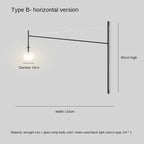 Black Iron LED Long Wall Lamp for Living Room, Bedroom, Corridor - Nordic Style