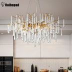 Nordic Glass Crystal Chandelier by - Gold Branch Design for Living Room & Bedroom