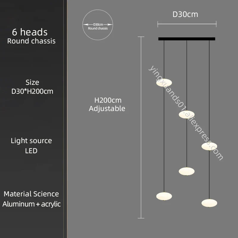 Modern Nordic LED Ceiling Chandelier for Home Living Room Staircase Lighting