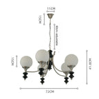 Walnut Chandelier: Bauhaus Magic Bean Designer Retro Branch Chandelier, French Style Living Room.