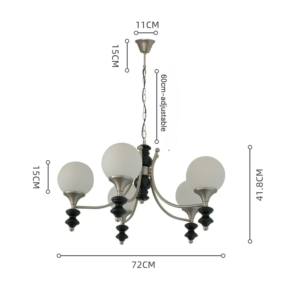 Walnut Chandelier: Bauhaus Magic Bean Designer Retro Branch Chandelier, French Style Living Room.