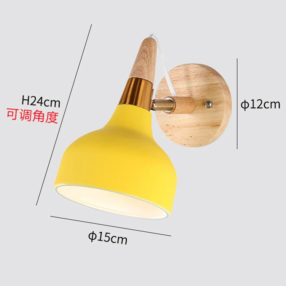 Wood Wall Sconce LED Light Modern Nordic Style Bedroom Home Decor Lighting