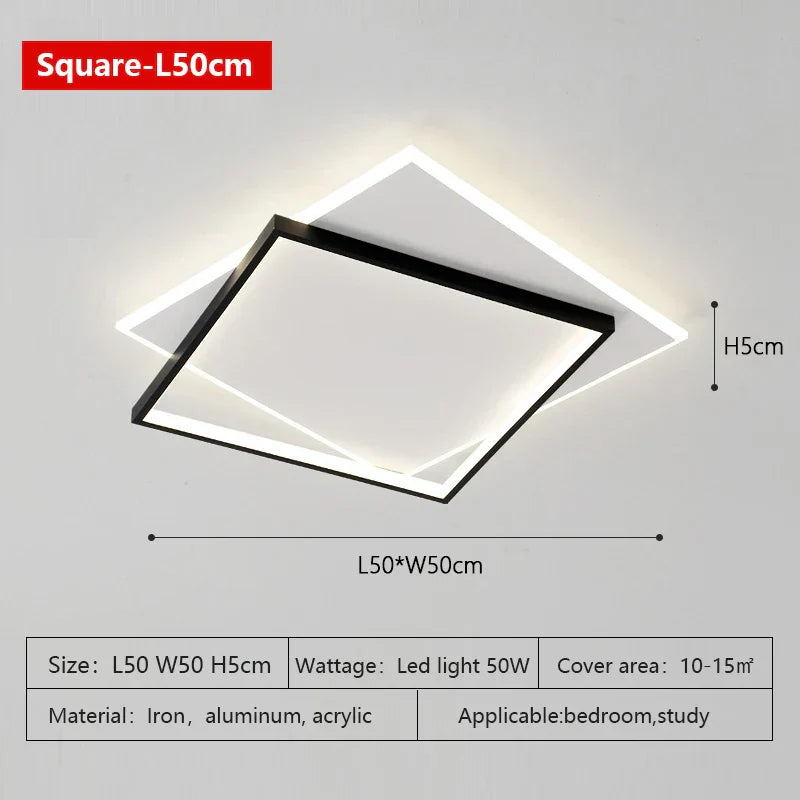 Nordic LED Ceiling Lamp for Living Room Bedroom Study Indoor Decor