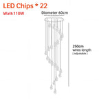 Nordic Crystal Cube Chandelier LED Light for Home Staircase Loft Living Room