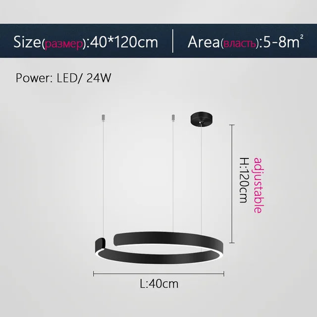 Modern LED Chandelier: Height Adjustable Pendant for Dining & Living Room.