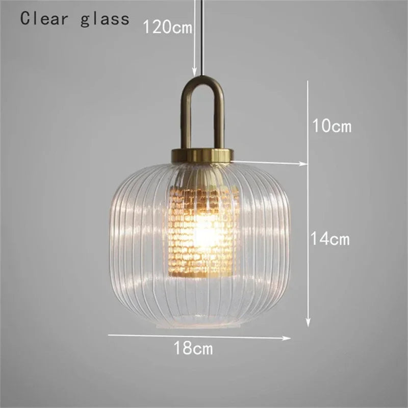 Glass Stripe LED Pendant Lights for Stylish Indoor Home Decor