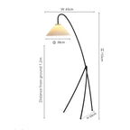 Scandinavian Retro Pleated Lampshade Floor Lamp for Living Room and Study Room