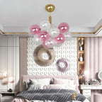 Multicolor Glass Ball Chandeliers Pendant Lights for Living Room Dining Bedroom
