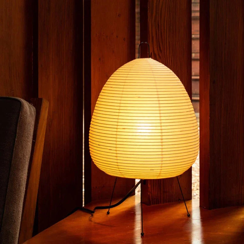 Japanese Style Rice Paper Desk Lamp for Home Decor, E27 Bedroom & Study Room Lighting