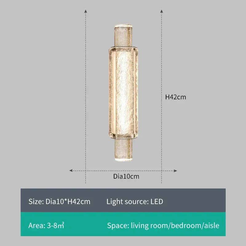Crystal Gold LED Wall Sconce Modern Light for Bedroom Living Room Home Decor