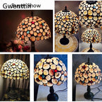 Stained Glass Shell Tiffany Table Lamp for Home Bedroom Lighting Fixtures