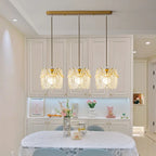Carved Glass Pearl Chandelier for Dining Room, Living Bedroom, Study, Balcony - LED Pendant Lighting