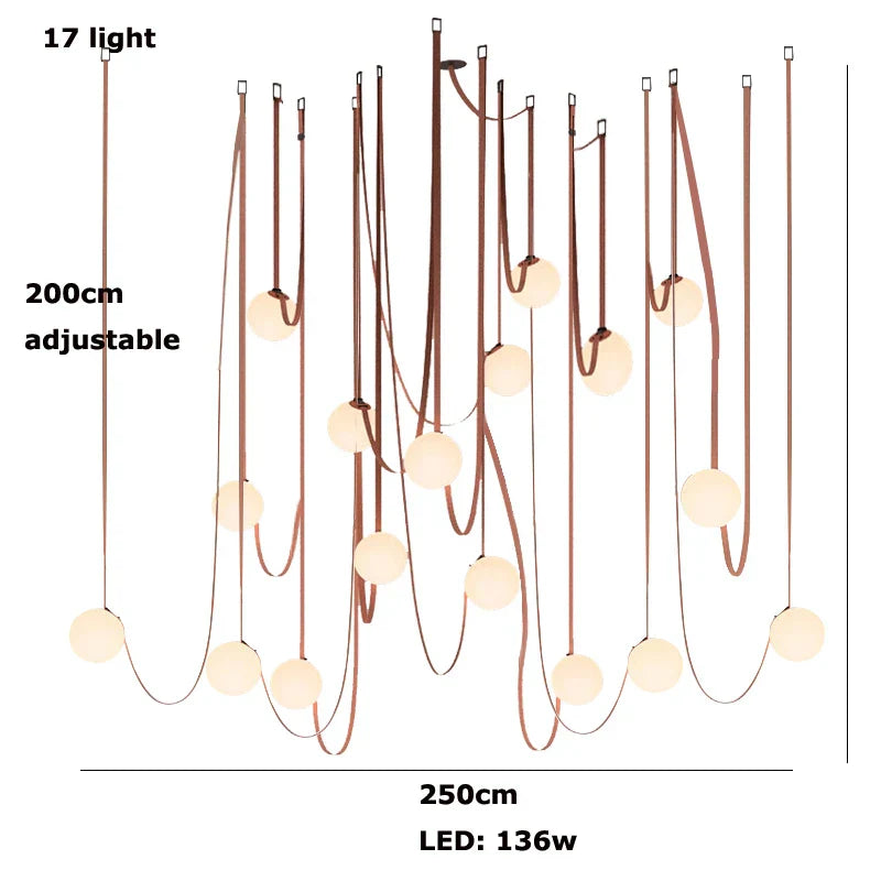 Glass Ball Pendant Lamp for Loft Living Dining Room, LED Lighting