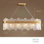 Luxury Gold Metal LED Chandeliers with Adjustable Brightness and Grey/White Glass
