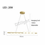 Modern Copper LED Chandelier for Living Room, Bedroom, Dining, Kitchen Decor