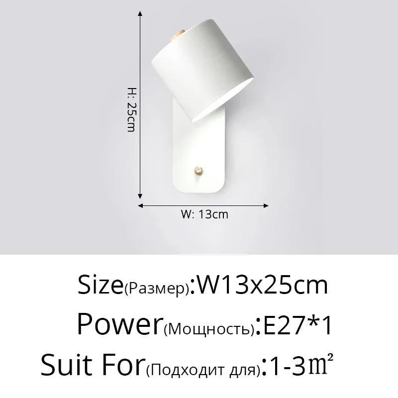 Rotatable Macaron Wall Sconce with Switch - Modern Nordic Design for Home Lighting