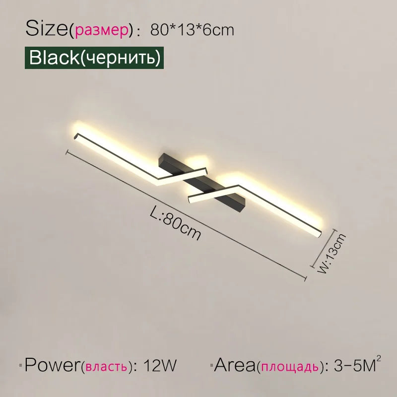 LED Strip Ceiling Lights: Modern Minimalist Corridor & Balcony Lighting