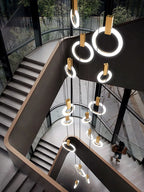 Modern Luxury Gold\Black Acrylic Loft Chandelier