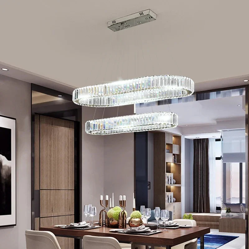 Crystal LED Chandelier: Modern Luxury Lighting for Living & Dining Room