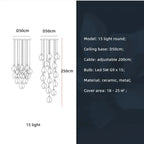 Magnolia Flower G9 LED Chandelier - White Luxury Pendant Light Fixtures