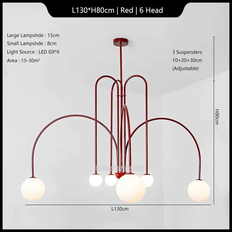 Modern Iron Glass Pendant Chandelier for Home Décor