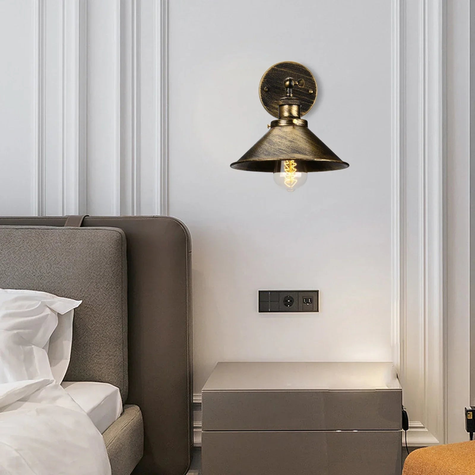 Industrial Retro Loft Wall Sconce E27 Bedside Lights Fixtures for Living Room