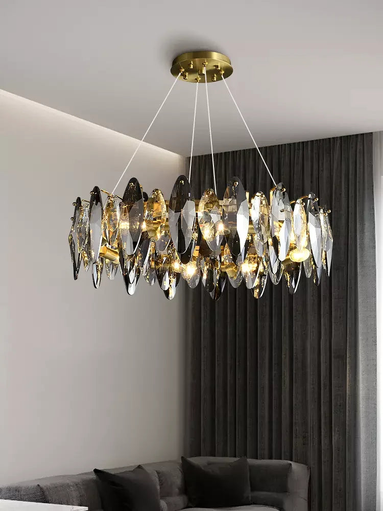Crystal Chandelier: Elegant Ceiling Hanging Light for Living Room & Dining Table