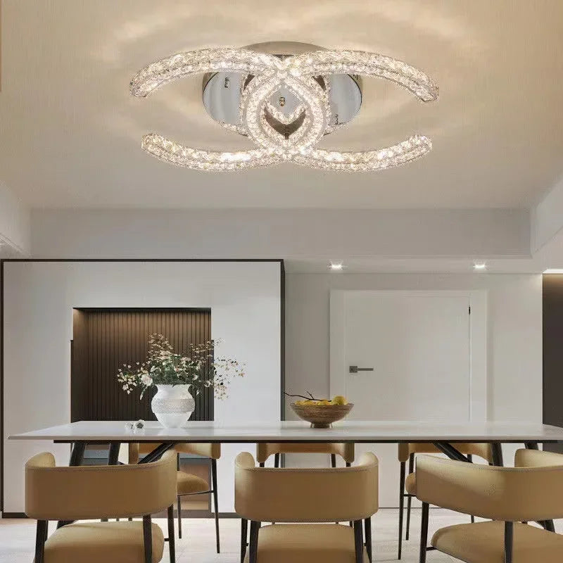 Modern LED Crystal Chandelier for Bedroom, Dining, Living Room Lighting