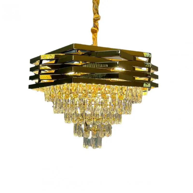 Stainless Steel Crystal Chandelier for Modern Living and Dining Spaces