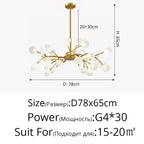 Branch Shape Firefly Ceiling Chandelier G4 Led Lighting Indoor Hanging Lamp