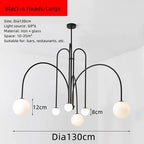 Milky White Glass Ball Ceiling Chandelier for Home Decor