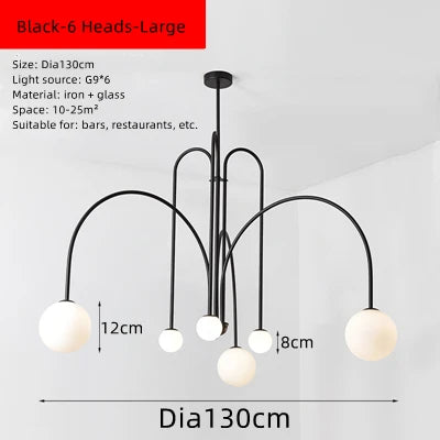 Milky White Glass Ball Ceiling Chandelier for Home Decor