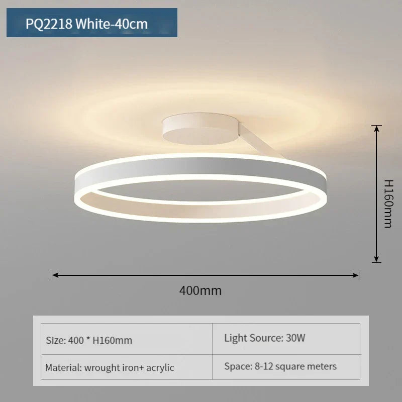 Modern Ring LED Ceiling Light for Bedroom and Living Room