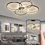 Modern Black Gold LED Ceiling Light with Remote Control for Stylish Living Room