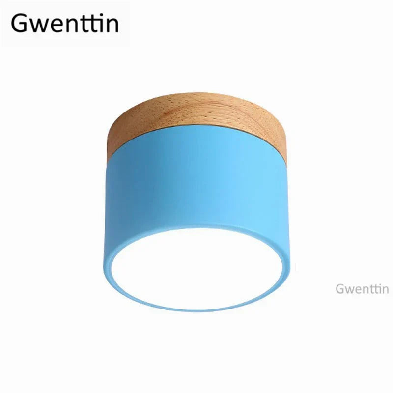 Wood Ceiling Light: Modern Nordic Kitchen Living Room LED Spotlight Fixture