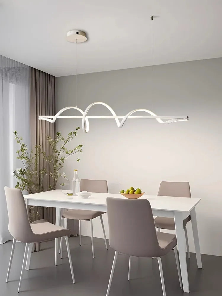 Water Ripple LED Pendant Lights: Modern Minimalist Dining Room Bar Hanging Lamp Fixtures
