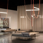 Designer LED Tube Suspension Chandelier for Living Room and Bar