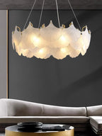 Glass Chandelier LED Circle Pendant Lights for Modern Luxury Living & Dining Decor
