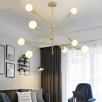 Magic Bean Iron Chandelier: Modern Nordic LED Fixture for Living Room & Bedroom