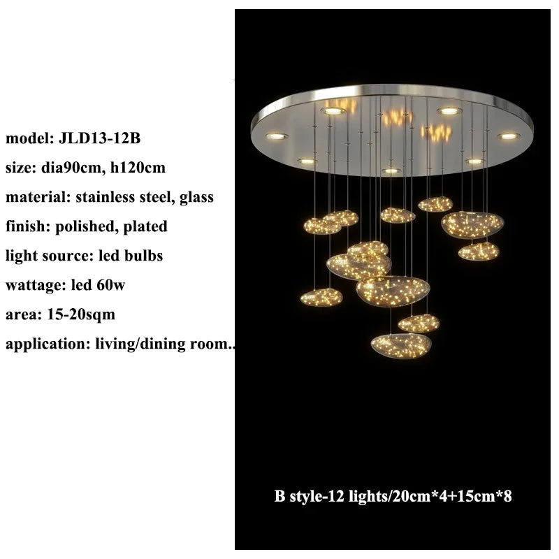 LED Drop Chandelier Lighting for Living & Dining Room Decor
