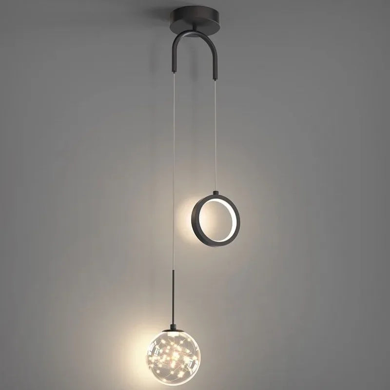 Gold Ring LED Pendant Light for Ceiling Suspension in Luxury Design