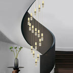 Crystal Columnar Chandelier Stair Light for Home, Restaurant, Bar, and Villa