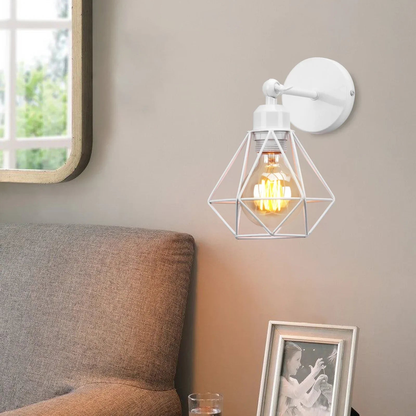 Industrial LED Wall Sconce Iron Bedside Lamp Retro Loft Indoor Lighting