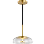 Glass Pendant LED Light Fixture - Modern Minimalist Hanging Lamp for Dining Room