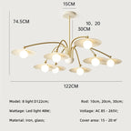 Nordic White Iron LED Chandelier with Hanging Pendant Lighting