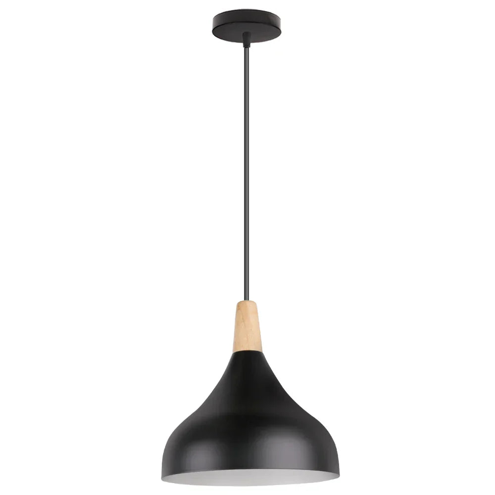 Wood Pendant Lamp: Nordic Macaron LED E27 Industrial Hanging Light for Home Decor