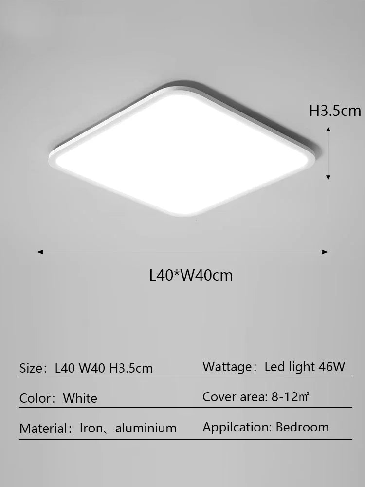 LED Ceiling Lamp: Modern Minimalist Rectangular Design for Living room, Bedroom, Indoor Lighting