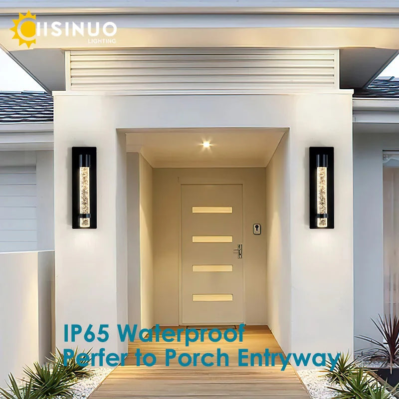 Crystal Bubble LED Wall Lamp: Stylish Exterior Lighting for Garden, Porch & Entryway