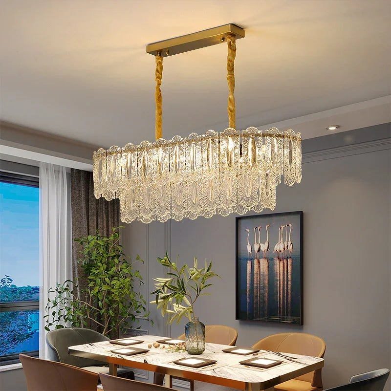 Romantic Glass Chandelier Luxury Ceiling Pendant Light Fixture